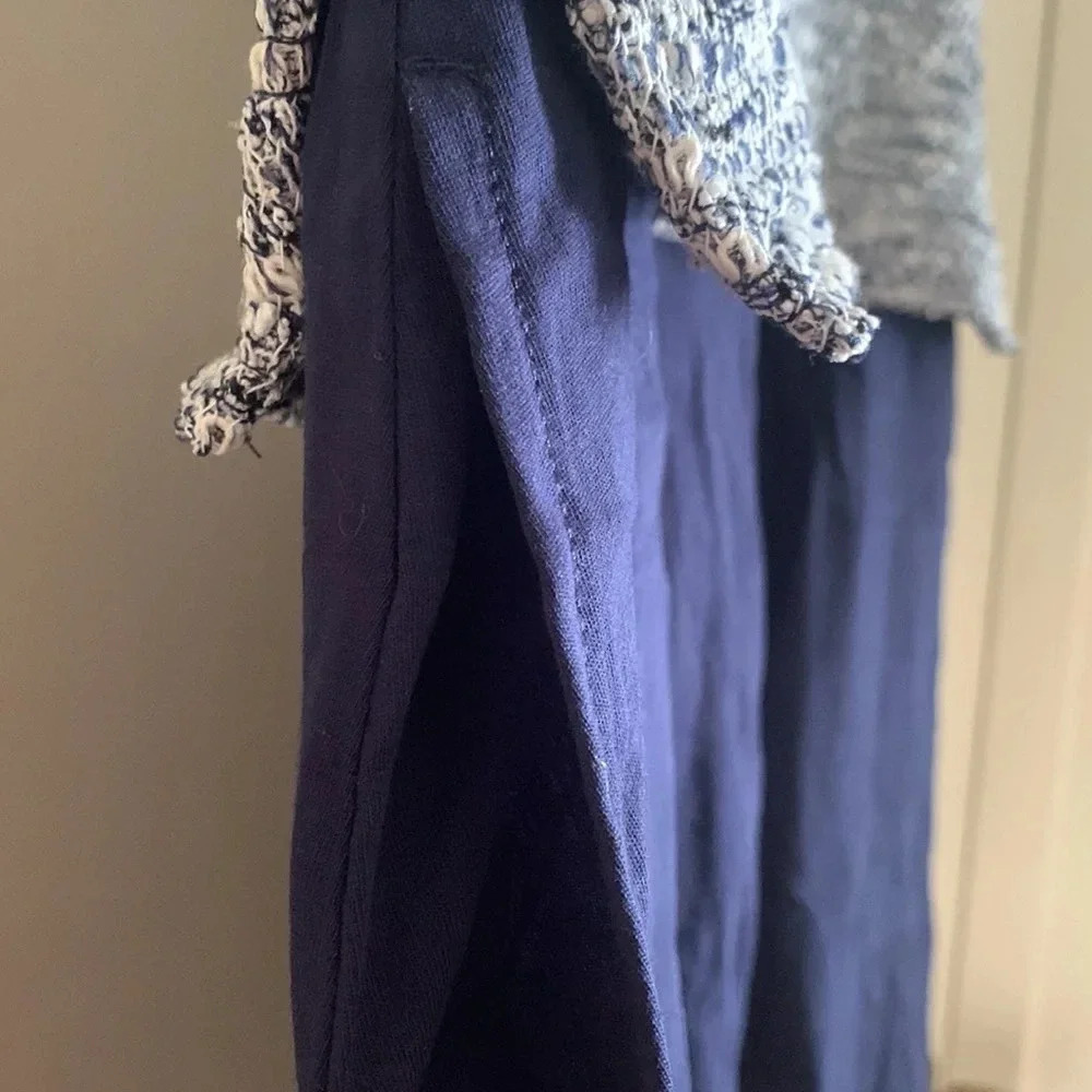 Anthropologie Daily Practice Twofer Dress S Gray Knit Navy Layered Mini NWT - Picture 8 of 12